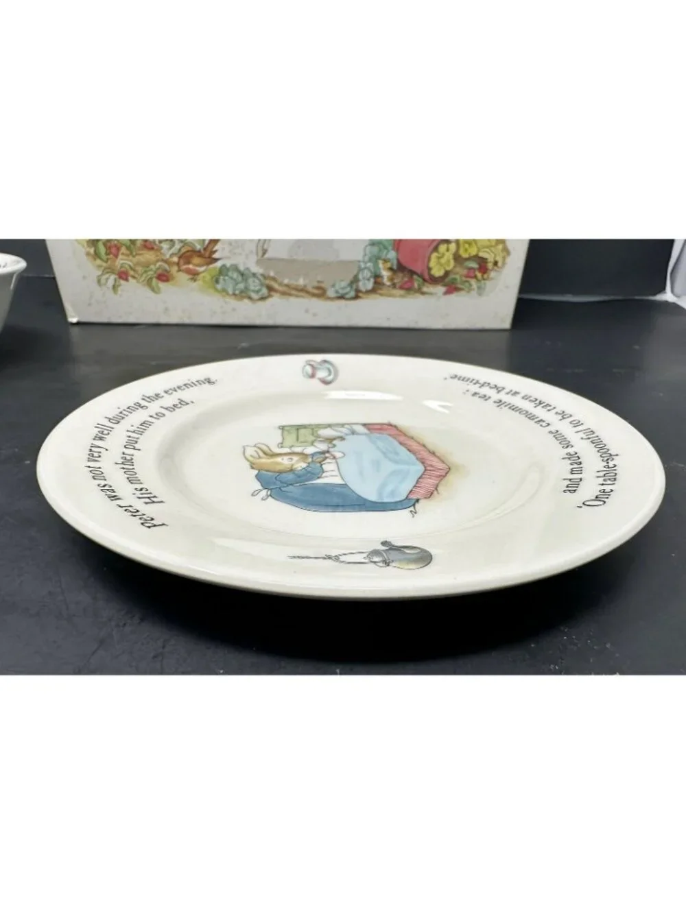 WEDGWOOD PETER RABBIT 3 PC NURSERY SET w/Box Plate Oatmeal Mug Beatrix Potter
